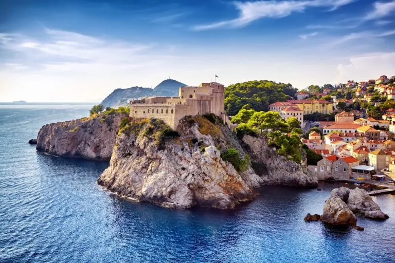 general view of dubrovnik fortresses lovrijenac and bokar seen