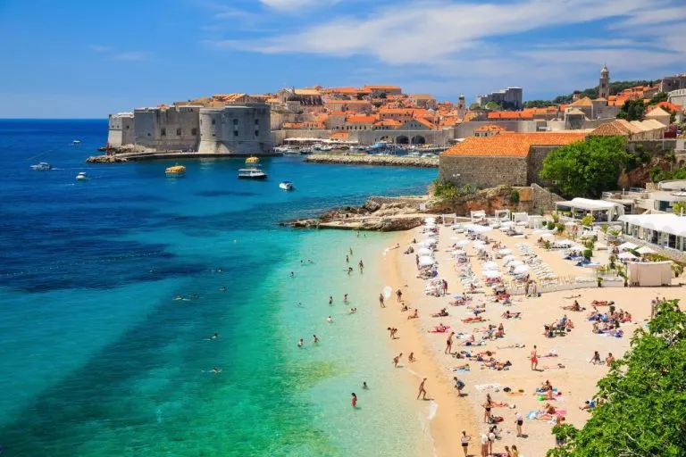 old town and the beach dubrovnik croatia